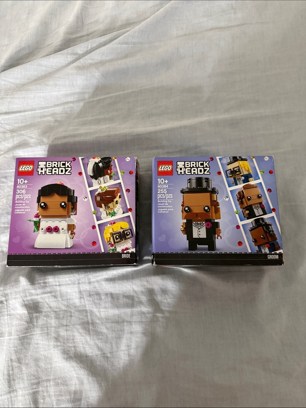 Lego BrickHeadz Bride & Groom 40383 and 40384
